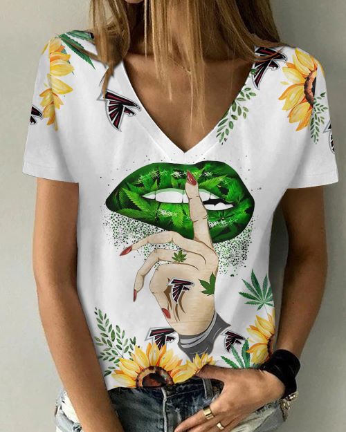 Atlanta Falcons V-neck T-shirt Mockup 1