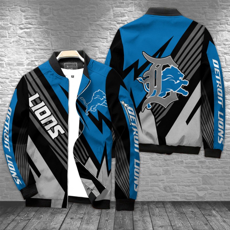 Detroit Lions Bomber Jacket Front View