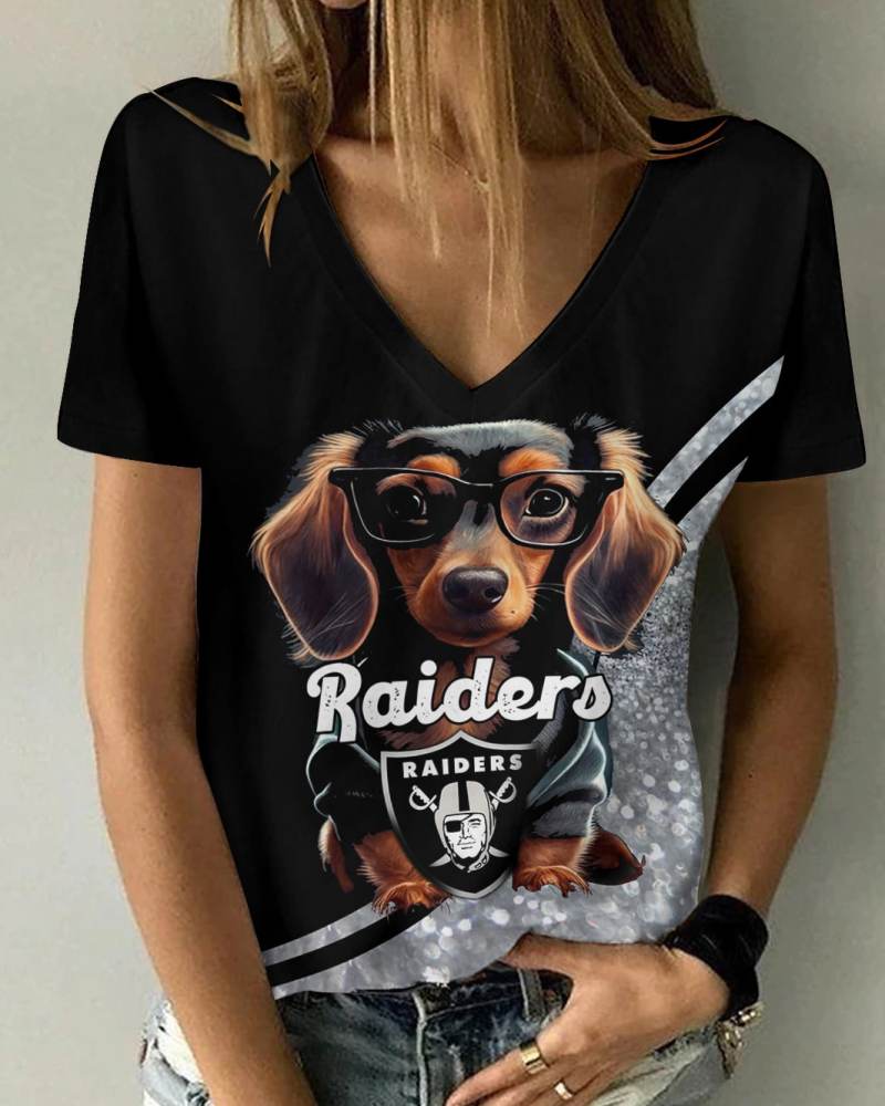 Las Vegas Raiders V-neck T-shirt front view