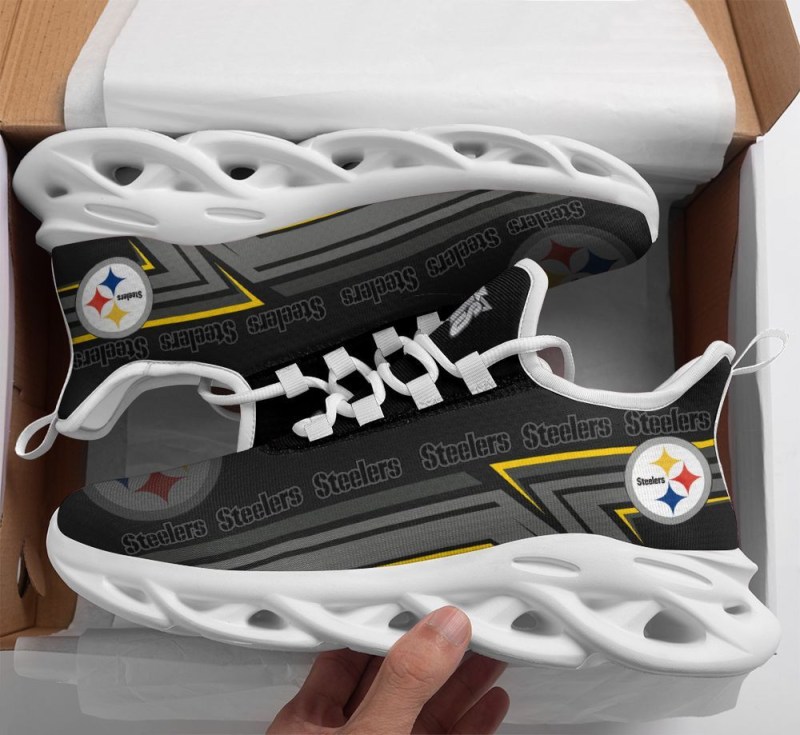 Pittsburgh Steelers Yezy Running Sneakers Close Up