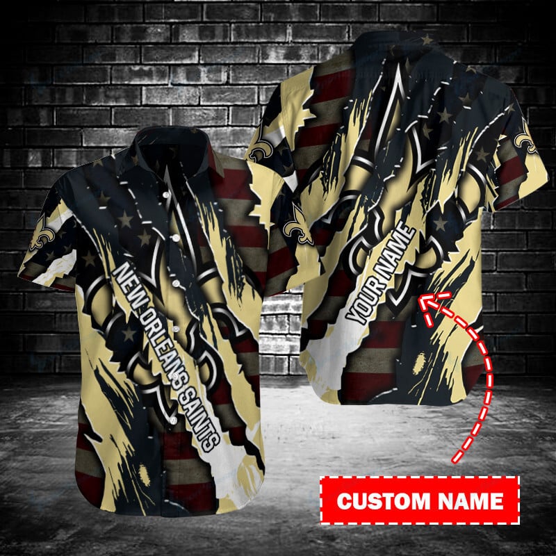 New Orleans Saints Personalized Button Shirt Sizing Chart