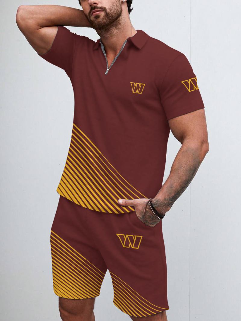 Washington Commanders Limited Edition ZIP Polo Shirt And Shorts