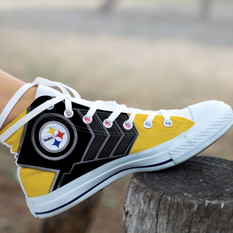 Pittsburgh Steelers High Top Shoes Back View