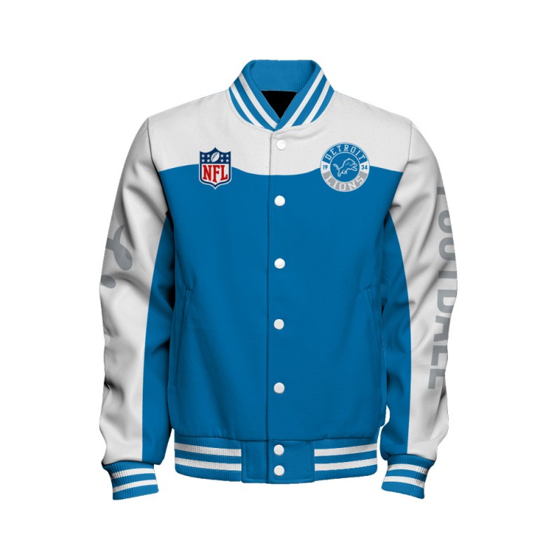 Detroit Lions Varsity Jacket Side View