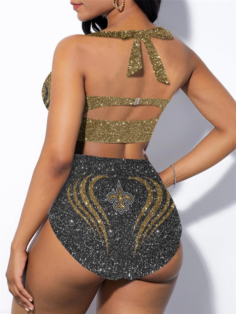 New Orleans Saints Sexy Print Bikini Swimsuit side view