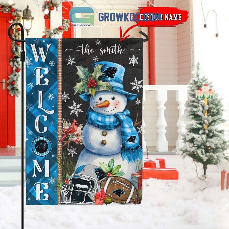 Carolina Panthers Christmas Personalized Flag