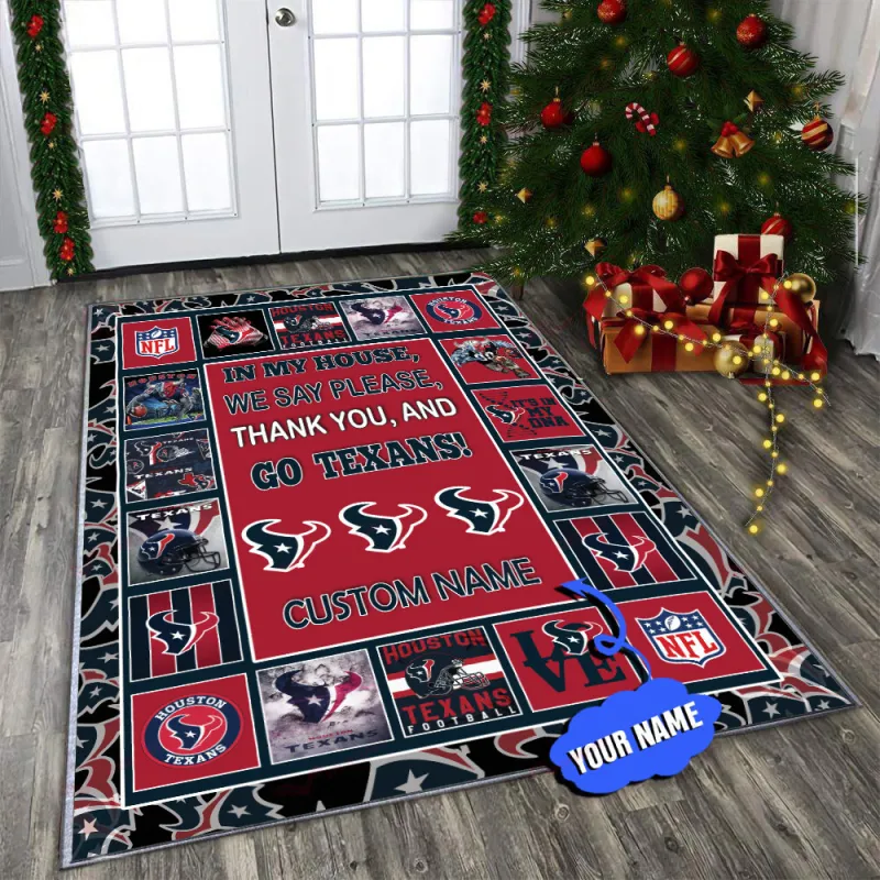 Houston Texans Personalized Premium Rectangle Rug 27