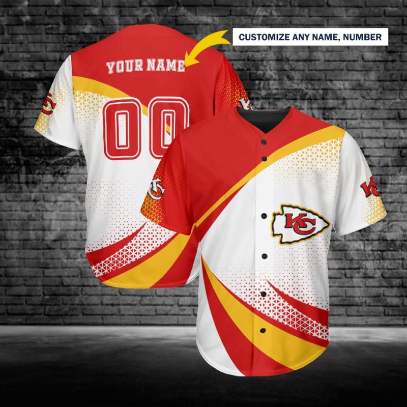 Kansas City Chiefs Personalized Baseball Jersey