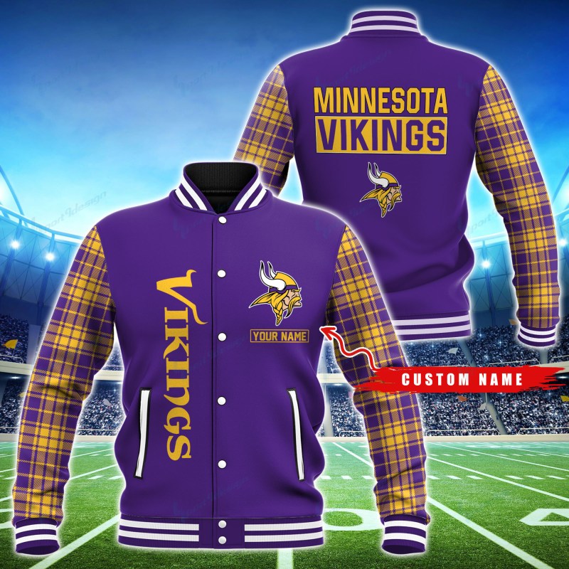 Minnesota Vikings Personalized Baseball Jacket