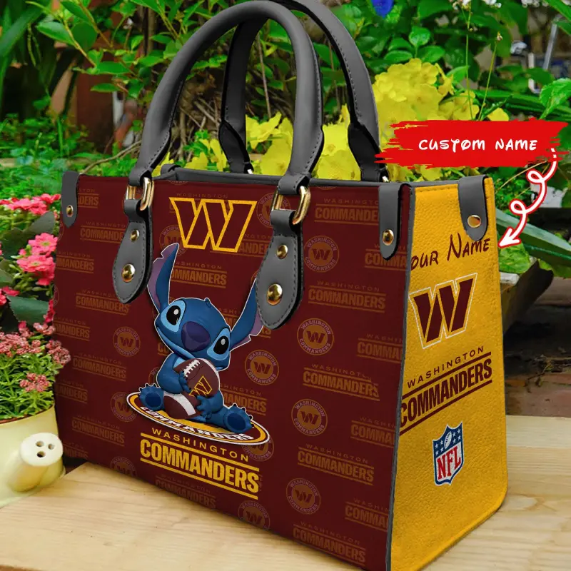 Washington Commanders Personalized Leather Hand Bag - Image 1