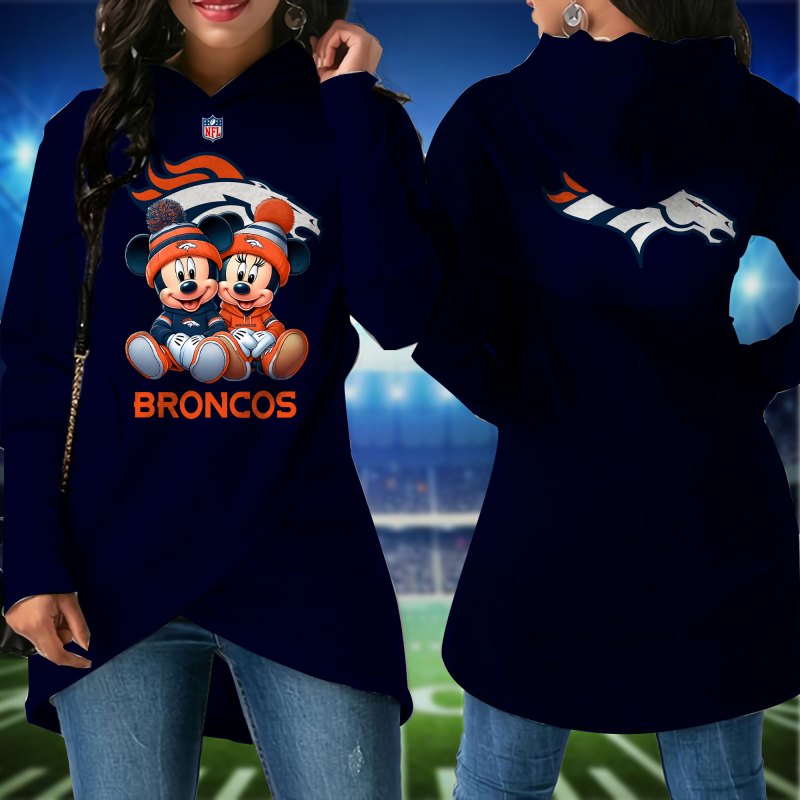 Denver Broncos Women Irregular Hoodie Image 2
