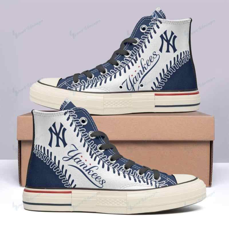 New York Yankees High Top Canvas Shoes 2