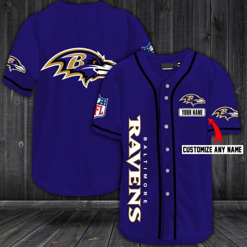 Baltimore Ravens Personalized Baseball Jersey