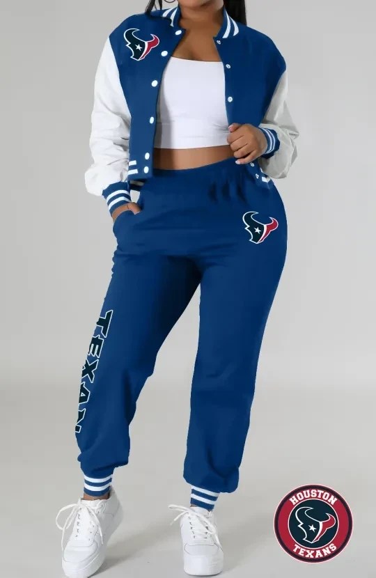 Houston Texans Women's Varsity Jacket & Tracksuit Set