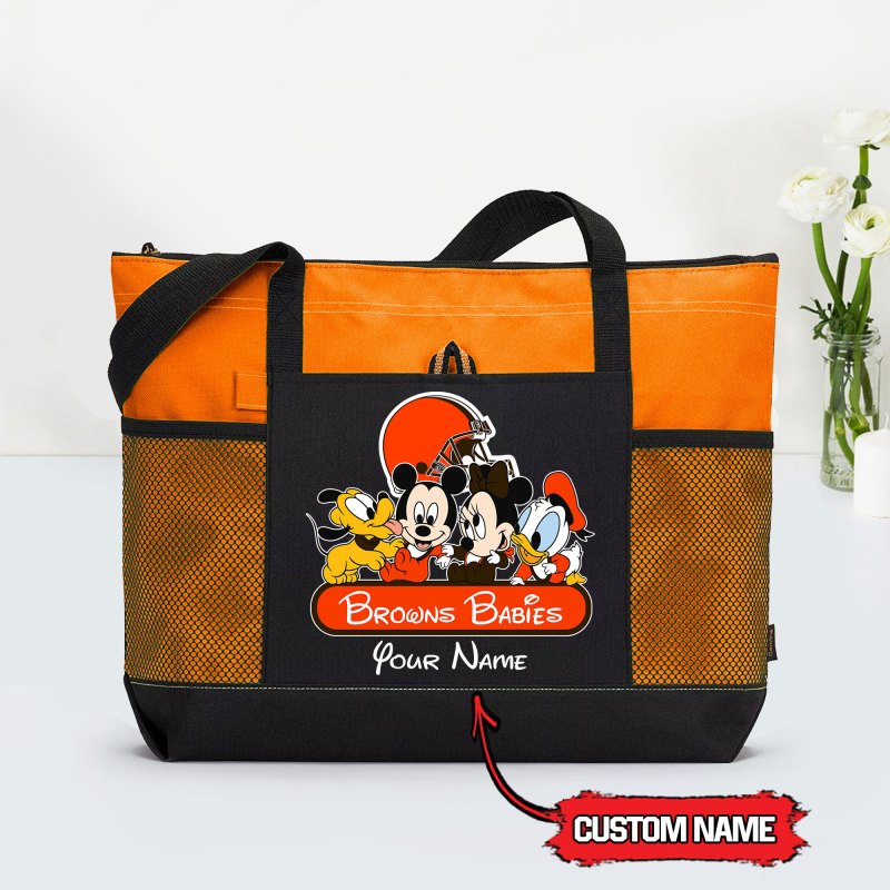 Cleveland Browns Personalized Babies Tote Bag Orange