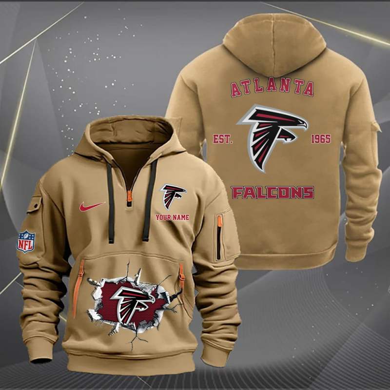 Atlanta Falcons Personalized Quarter Zip Hoodie
