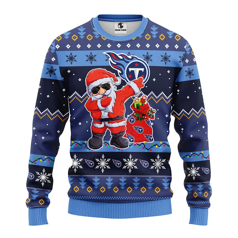 Tennessee Titans Dabbing Santa Claus Ugly Christmas Sweater