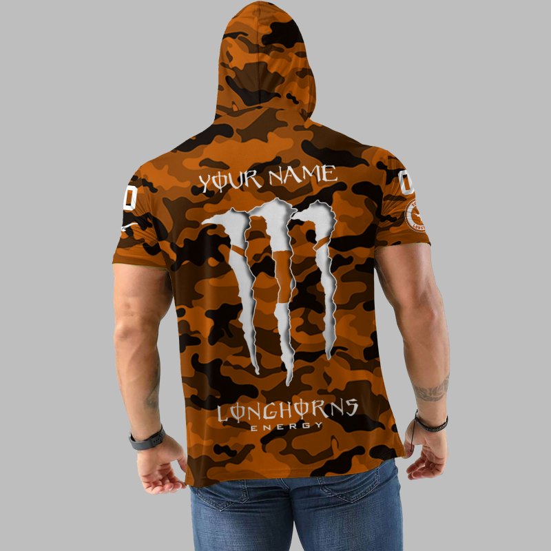 Texas Longhorns Personalized Camo Hoodie Back