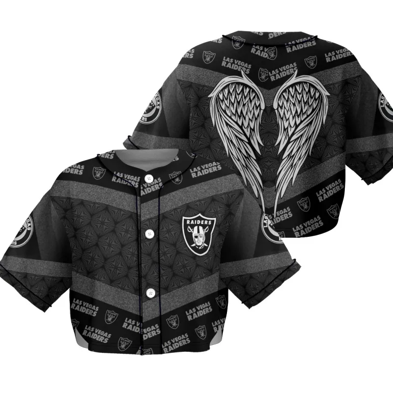 Las Vegas Raiders Crop Top Baseball Jersey