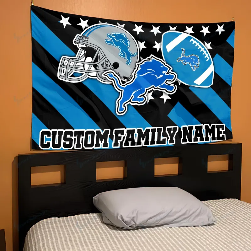 Detroit Lions Flag Display