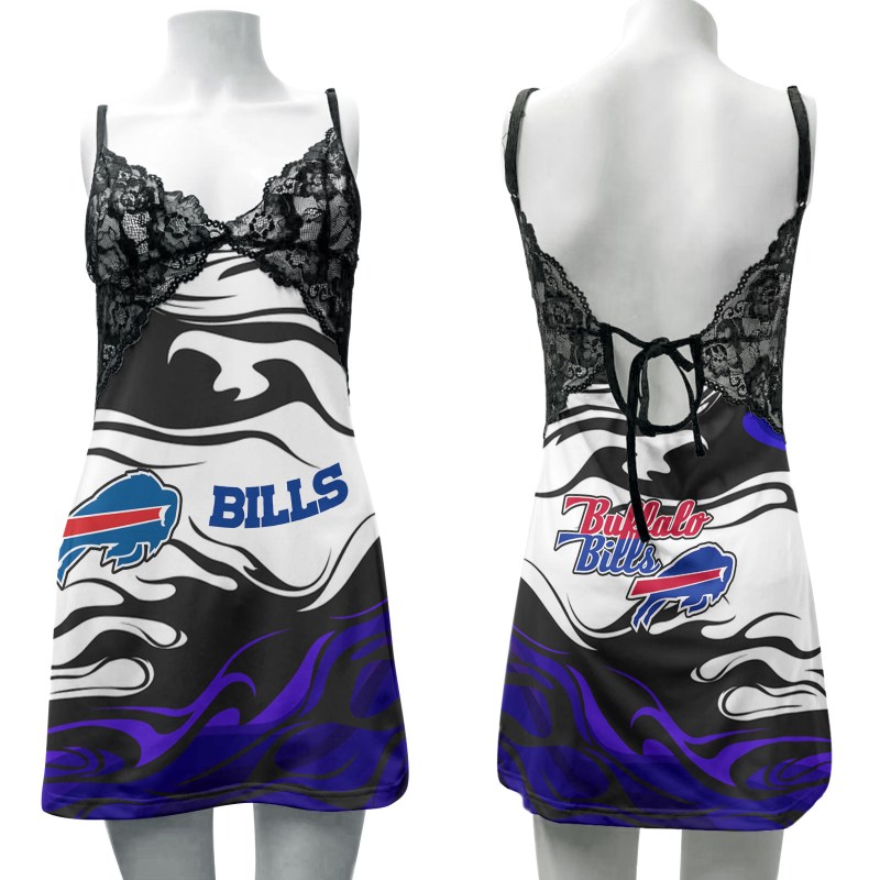 Buffalo Bills Lace Back Strap Slip Dress Front View