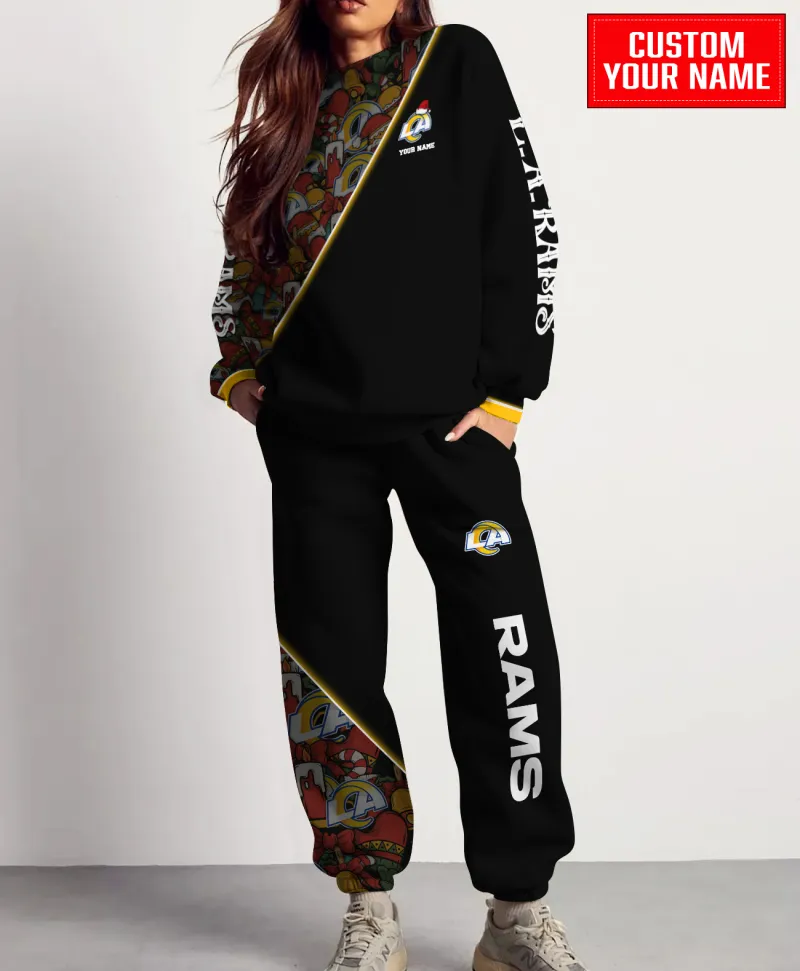 Los Angeles Rams Christmas Pattern Unisex Combo Sweatshirt And Sweatpants