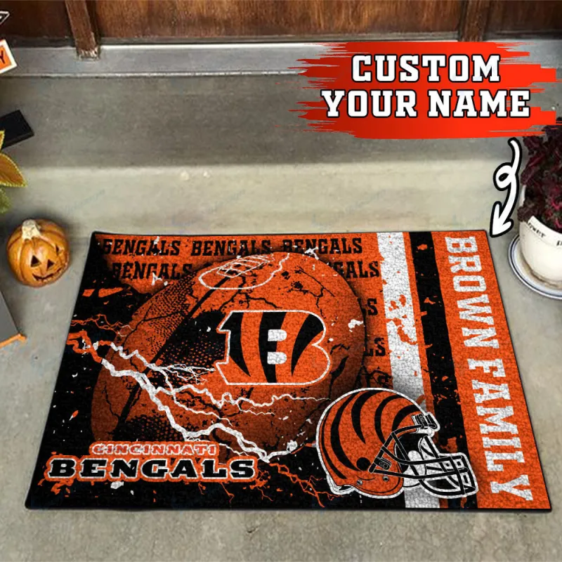 Cincinnati Bengals Personalized Doormat