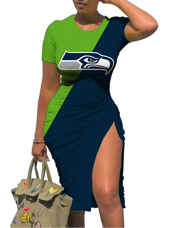 Seattle Seahawks Slit Bodycon Dress