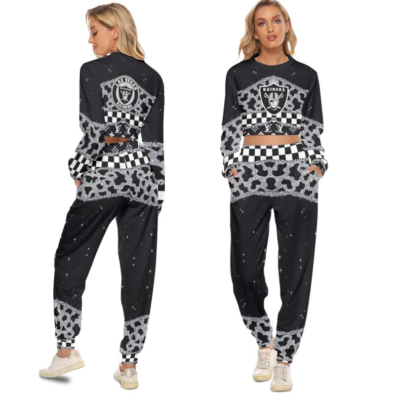 Las Vegas Raiders Crop Sweatshirt Suit - Stylish Fan Apparel