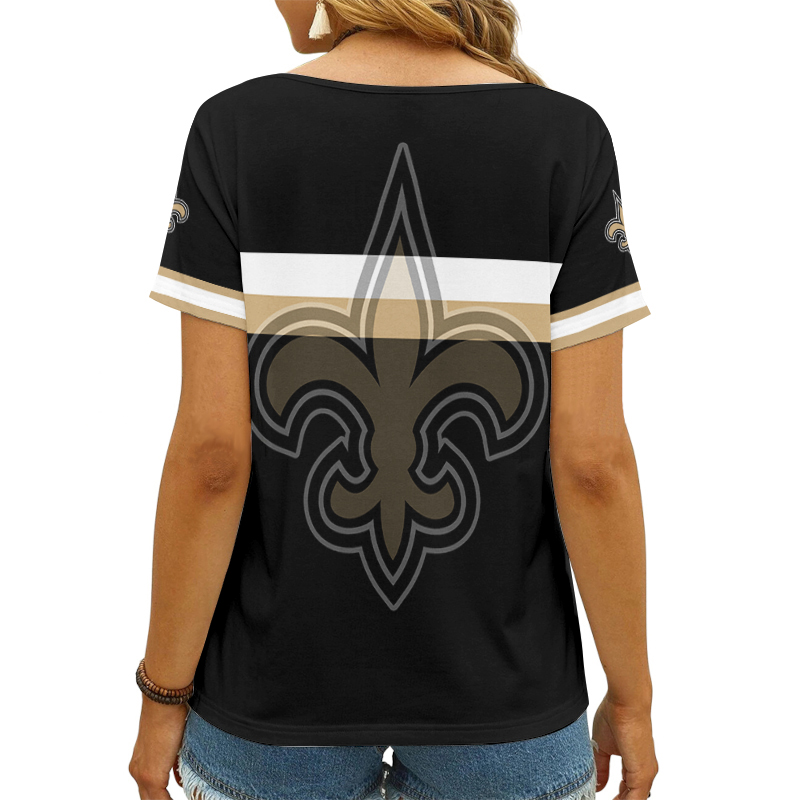 New Orleans Saints V-neck T-shirt back view