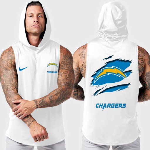 Los Angeles Chargers Men's Workout Hooded Tank Top