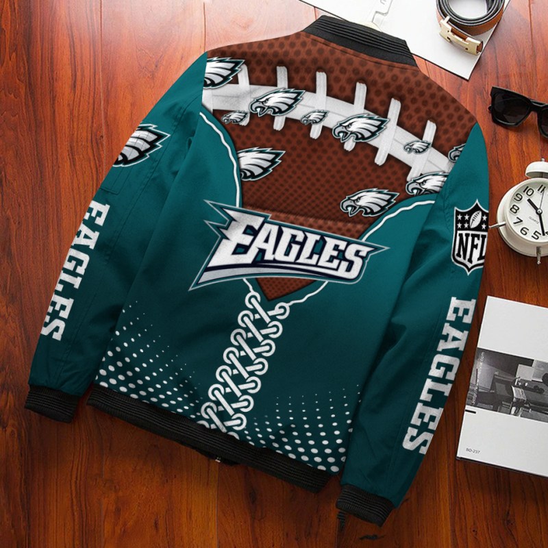 Detail of Philadelphia Eagles Bomber Jacket