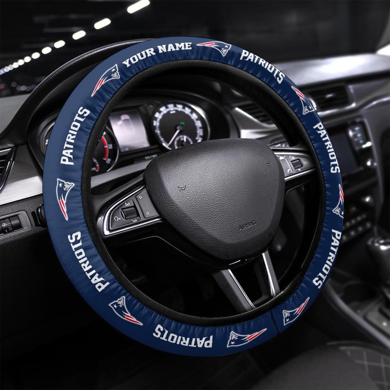 New England Patriots Personalized 3D Steering Wheel Cover