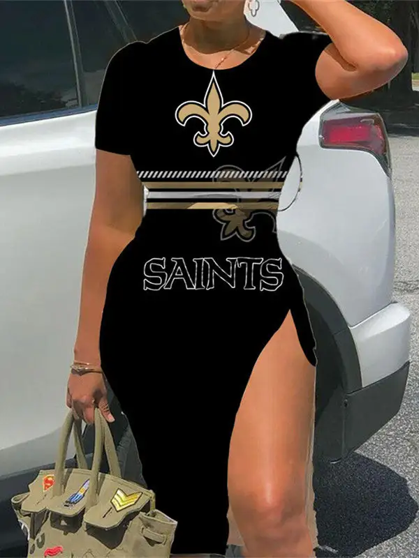 New Orleans Saints Slit Bodycon Dress