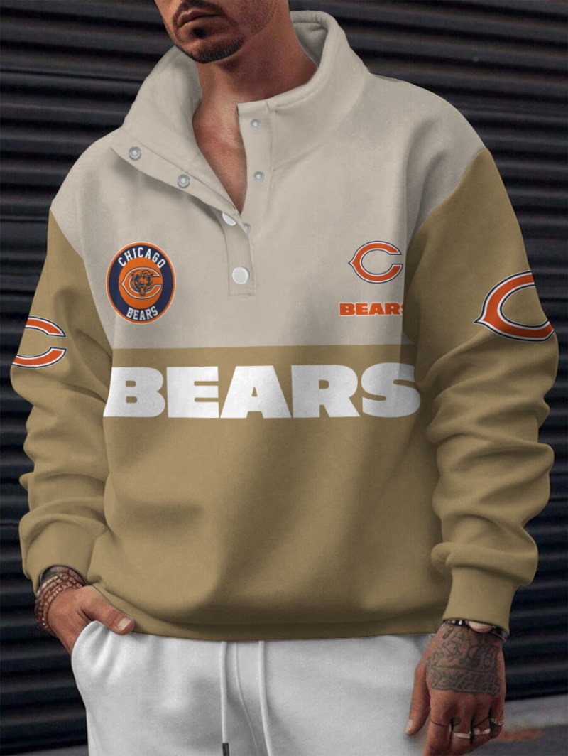 Chicago Bears Casual Colorful Stand Collar Sweatshirt