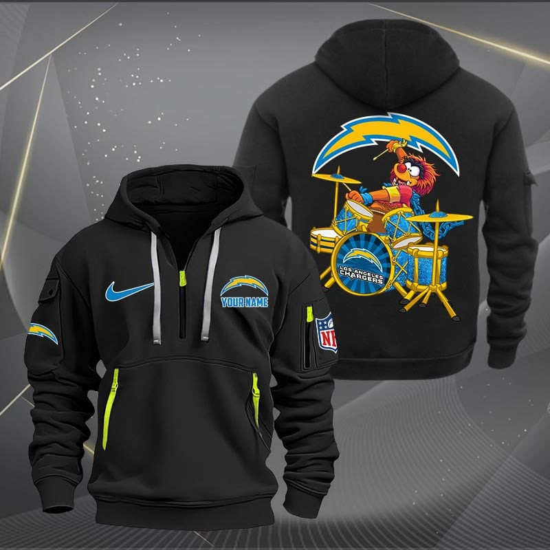 Los Angeles Chargers Premium Personalized Quarter Zip Hoodie 2