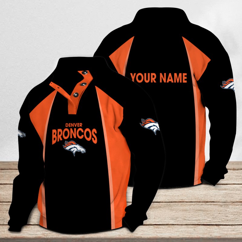 Denver Broncos Casual Colorful Stand Collar Sweatshirt