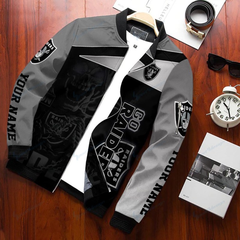 Las Vegas Raiders Bomber Jacket Detail