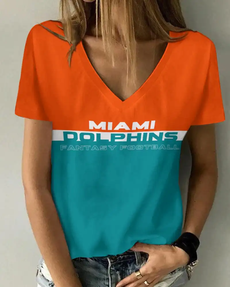 Miami Dolphins V-neck Women's T-shirt