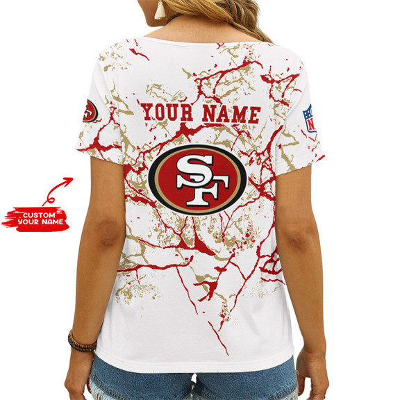 San Francisco 49ers Personalized V-neck T-shirt