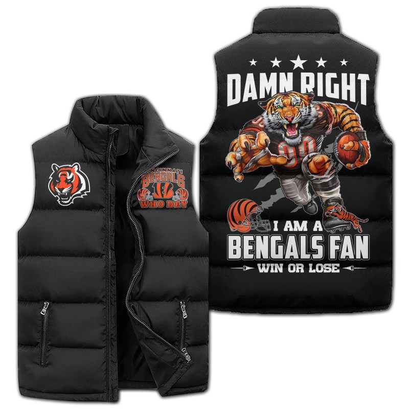 Cincinnati Bengals Premium Sleeveless Puffer Jacket