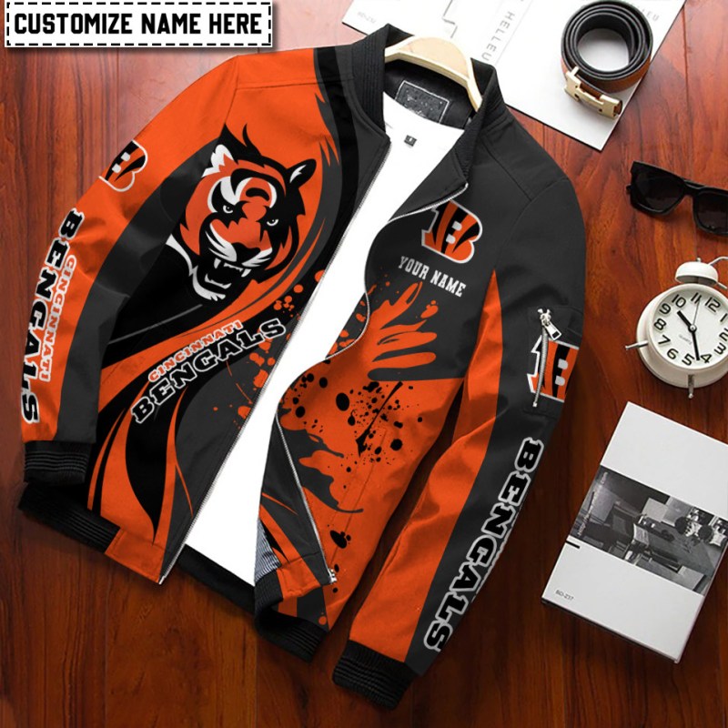 Cincinnati Bengals Personalized Bomber Jacket Image 2