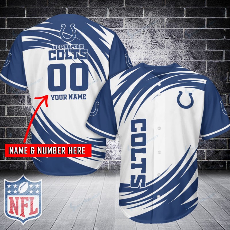 Indianapolis Colts Personalized Baseball Jersey