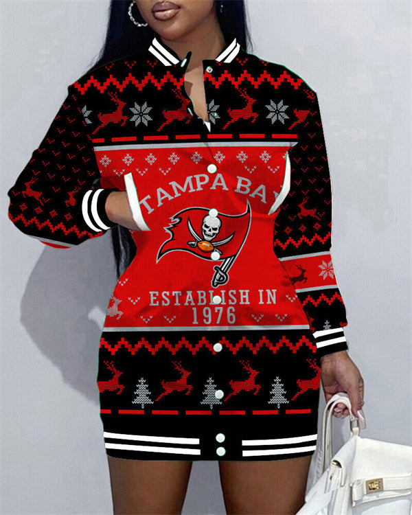Tampa Bay Buccaneers Women Button Down Jacket Dress
