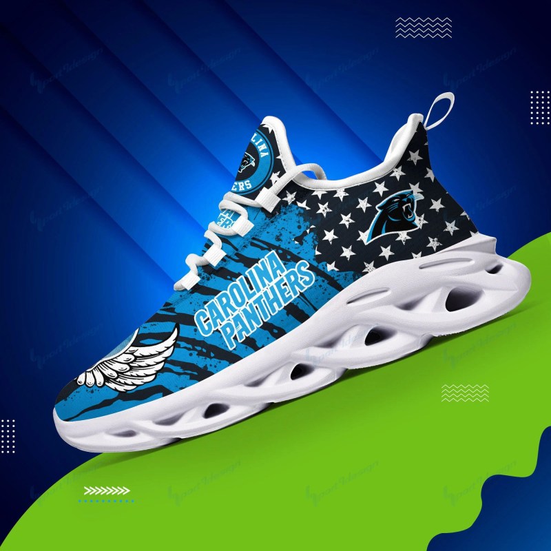 Carolina Panthers Yezy Sneakers Side View