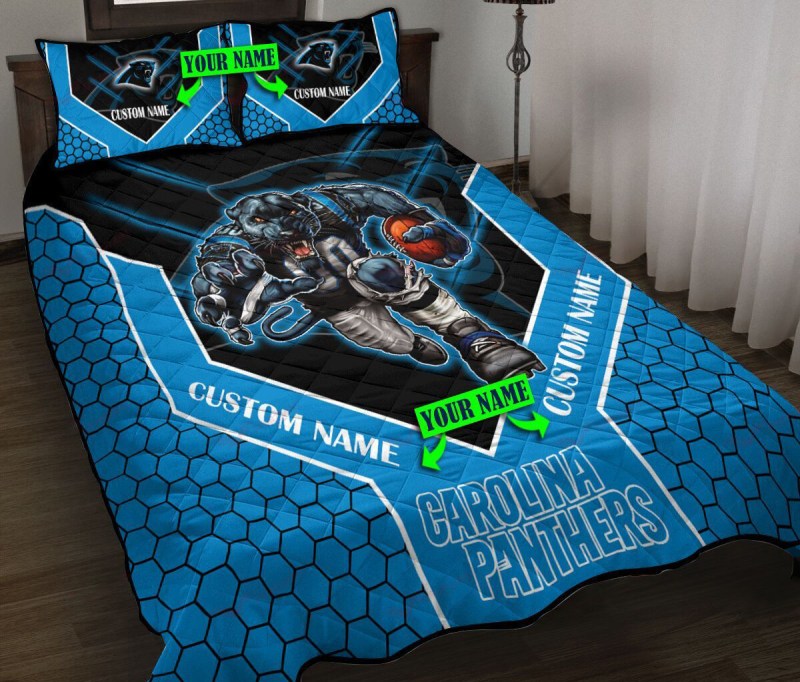 Carolina Panthers Personalized Quilt Set