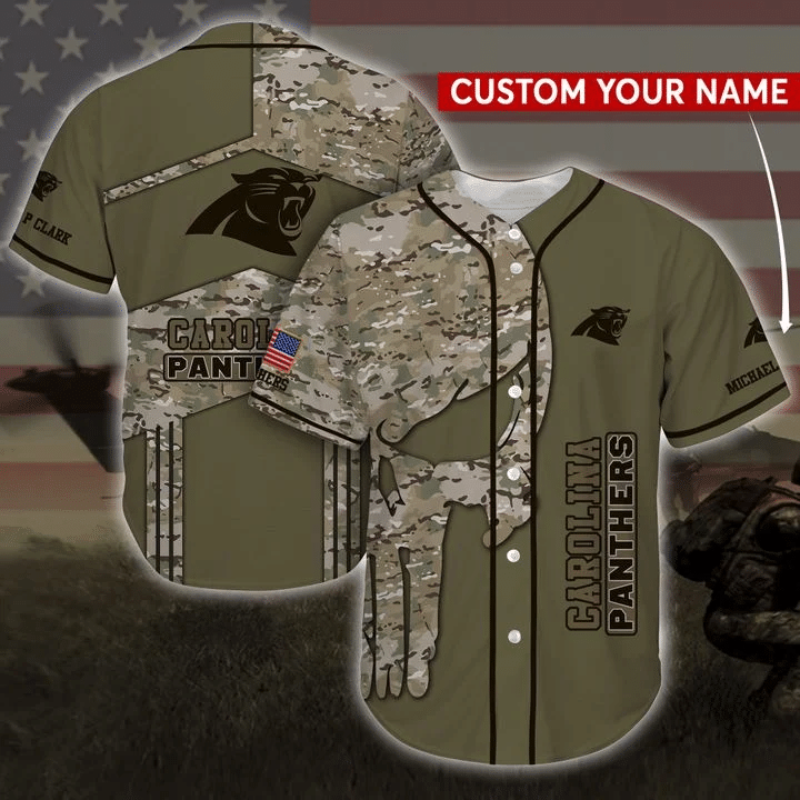 Carolina Panthers Personalized Baseball Jersey