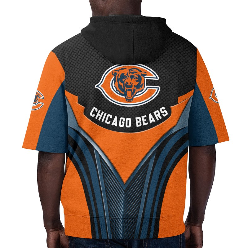 Chicago Bears Short Sleeve Hoodie Front View