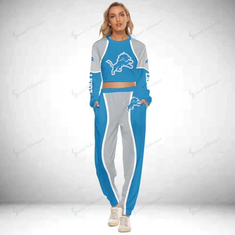 Detroit Lions Crop Sweatshirt Suit 35 - Back View
