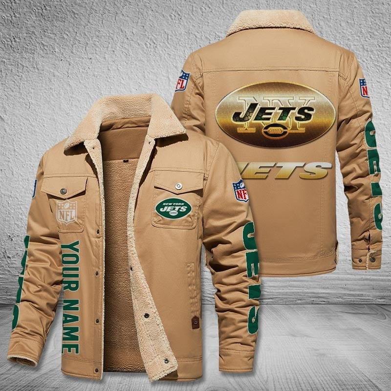 New York Jets Personalized Winter Fleece Bomber Jacket